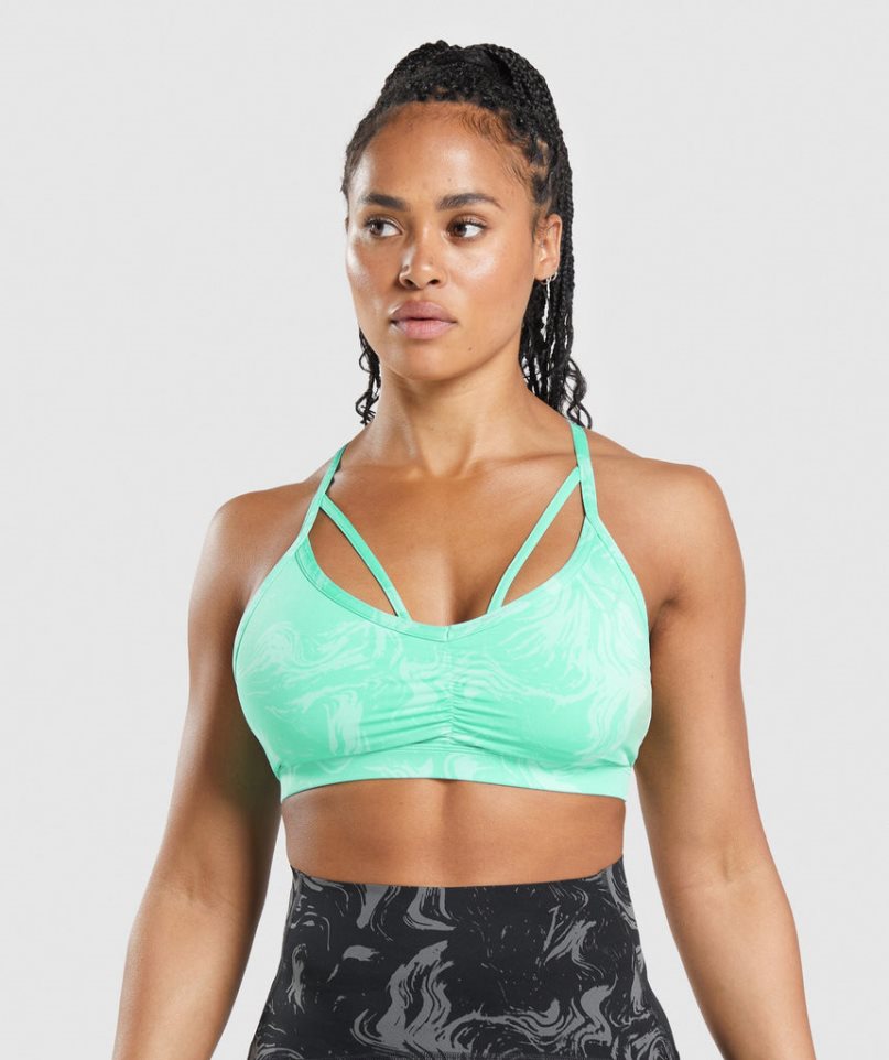 Women\'s Gymshark GS Power Sports Bra Light Turquoise | CA 810763